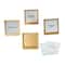 4 Pack Metal &#x26; Glass 3&#x22; Square Frame with Easel &#x26; Saying